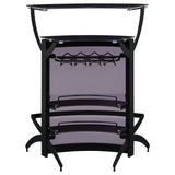 Dallas 2-shelf Curved Freestanding Home Bar Cabinet Black - Tampa Furniture Outlet