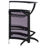 Dallas 2-shelf Curved Freestanding Home Bar Cabinet Black - Tampa Furniture Outlet