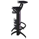 Dallas 2-shelf Curved Freestanding Home Bar Cabinet Black - Tampa Furniture Outlet