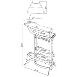 Dallas 2-shelf Curved Freestanding Home Bar Cabinet Black - Tampa Furniture Outlet