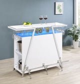 Araceli Freestanding LED Home Bar Cabinet White High Gloss - Tampa Furniture Outlet