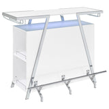 Araceli Freestanding LED Home Bar Cabinet White High Gloss - Tampa Furniture Outlet