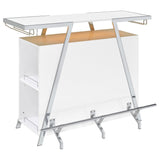 Araceli Freestanding LED Home Bar Cabinet White High Gloss - Tampa Furniture Outlet