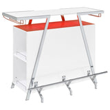 Araceli Freestanding LED Home Bar Cabinet White High Gloss - Tampa Furniture Outlet