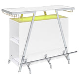 Araceli Freestanding LED Home Bar Cabinet White High Gloss - Tampa Furniture Outlet