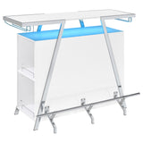 Araceli Freestanding LED Home Bar Cabinet White High Gloss - Tampa Furniture Outlet