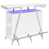 Araceli Freestanding LED Home Bar Cabinet White High Gloss - Tampa Furniture Outlet