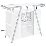 Araceli Freestanding LED Home Bar Cabinet White High Gloss - Tampa Furniture Outlet