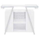 Araceli Freestanding LED Home Bar Cabinet White High Gloss - Tampa Furniture Outlet