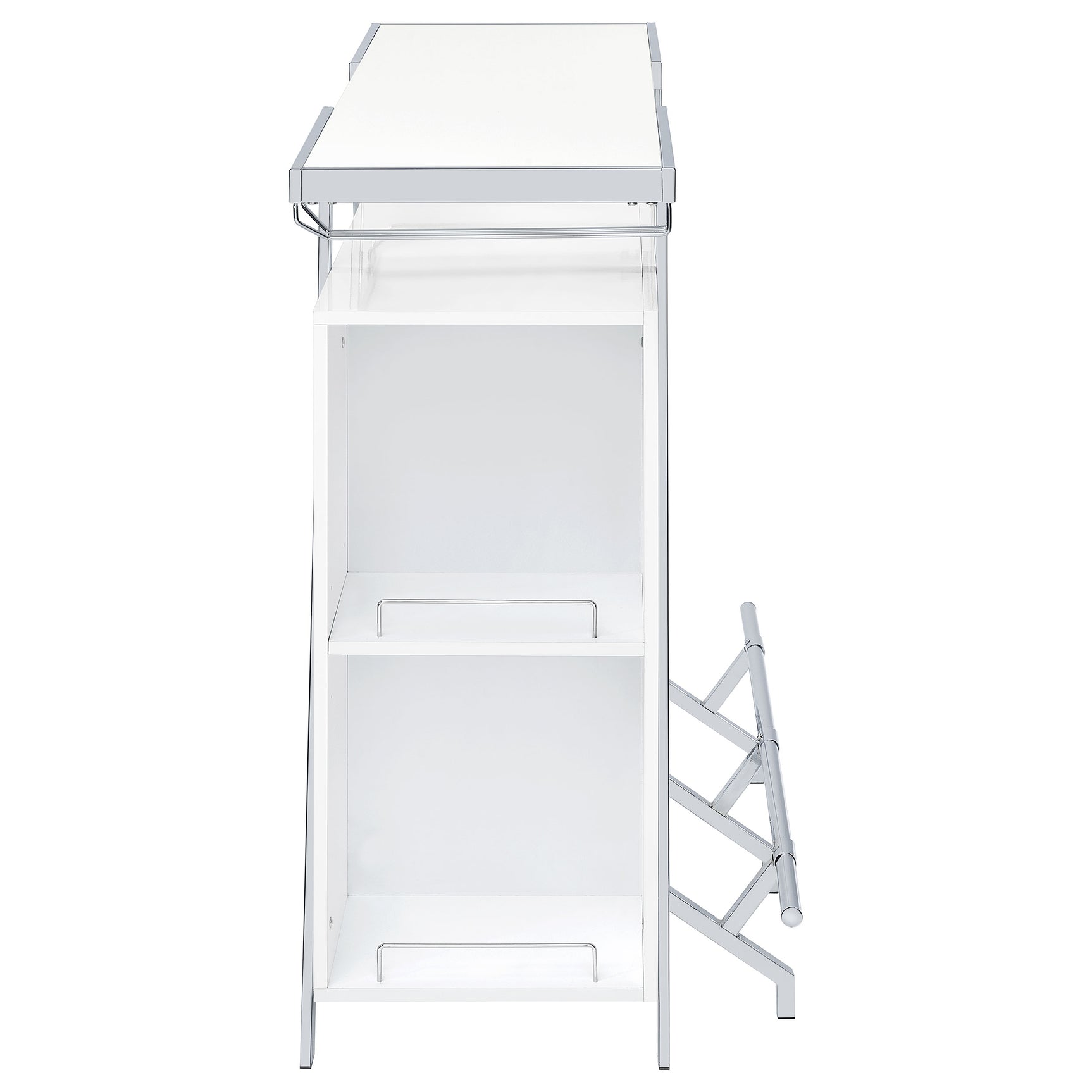 Araceli Freestanding LED Home Bar Cabinet White High Gloss - Tampa Furniture Outlet