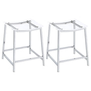 Tampa Furniture Outlet - Coaster - Jovani Acrylic Backless Counter Stool Chrome (Set of 2) - 182358
