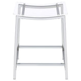 Jovani Acrylic Backless Counter Stool Chrome (Set of 2) - Tampa Furniture Outlet