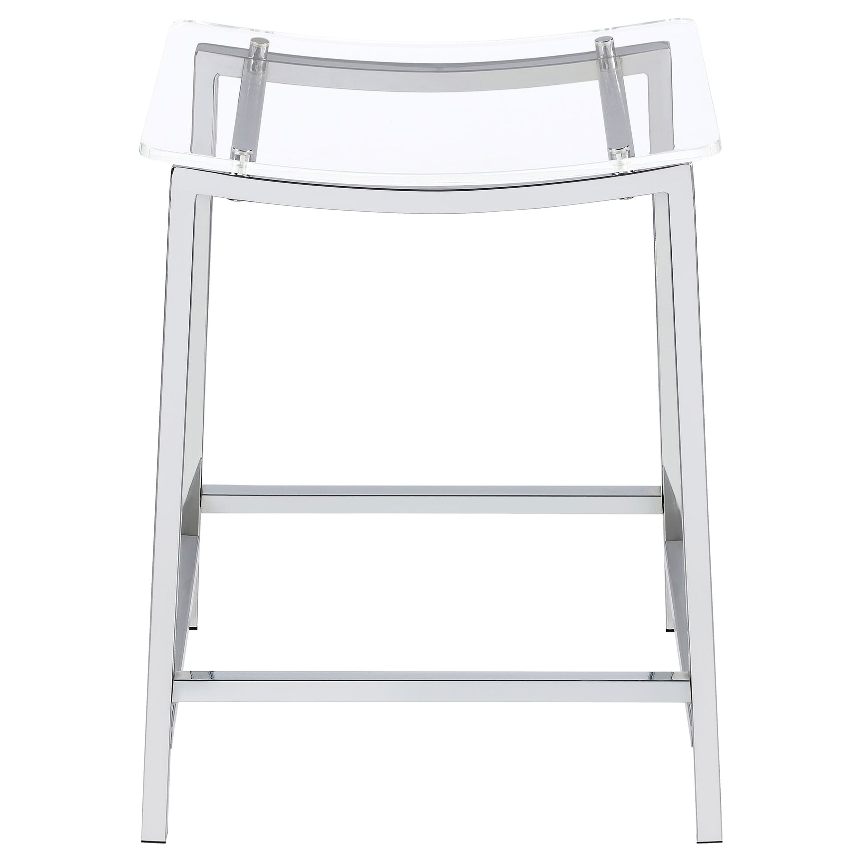 Jovani Acrylic Backless Counter Stool Chrome (Set of 2) - Tampa Furniture Outlet