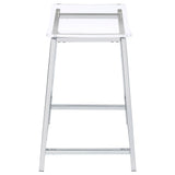 Jovani Acrylic Backless Counter Stool Chrome (Set of 2) - Tampa Furniture Outlet