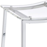 Jovani Acrylic Backless Counter Stool Chrome (Set of 2) - Tampa Furniture Outlet
