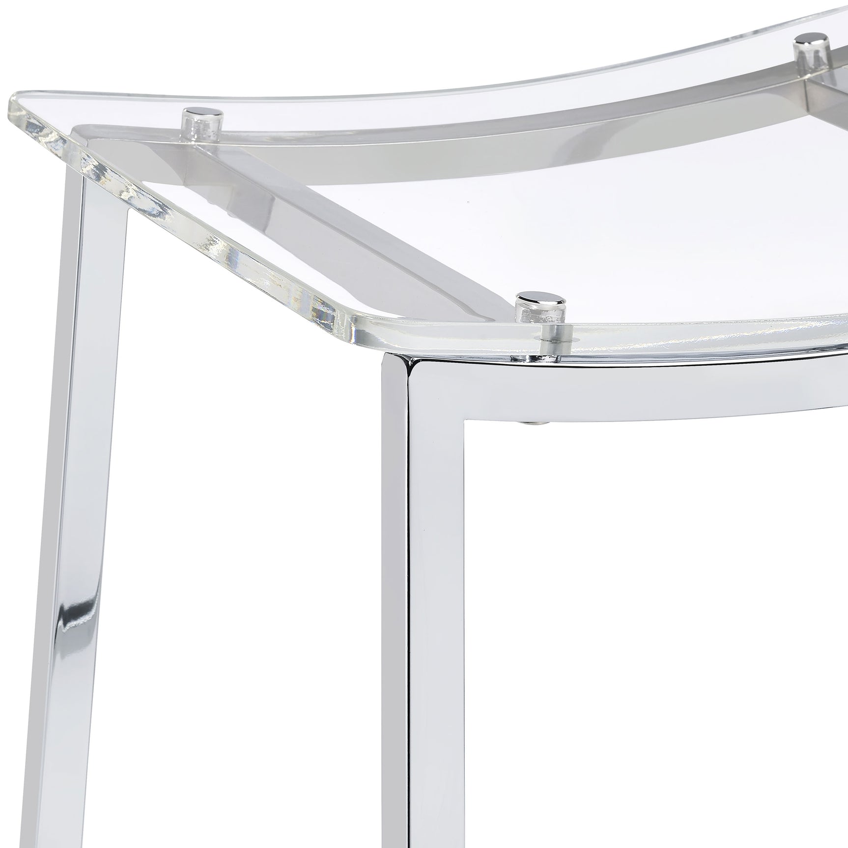 Jovani Acrylic Backless Counter Stool Chrome (Set of 2) - Tampa Furniture Outlet