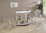 Jovani Acrylic Backless Counter Stool Chrome (Set of 2) - Tampa Furniture Outlet