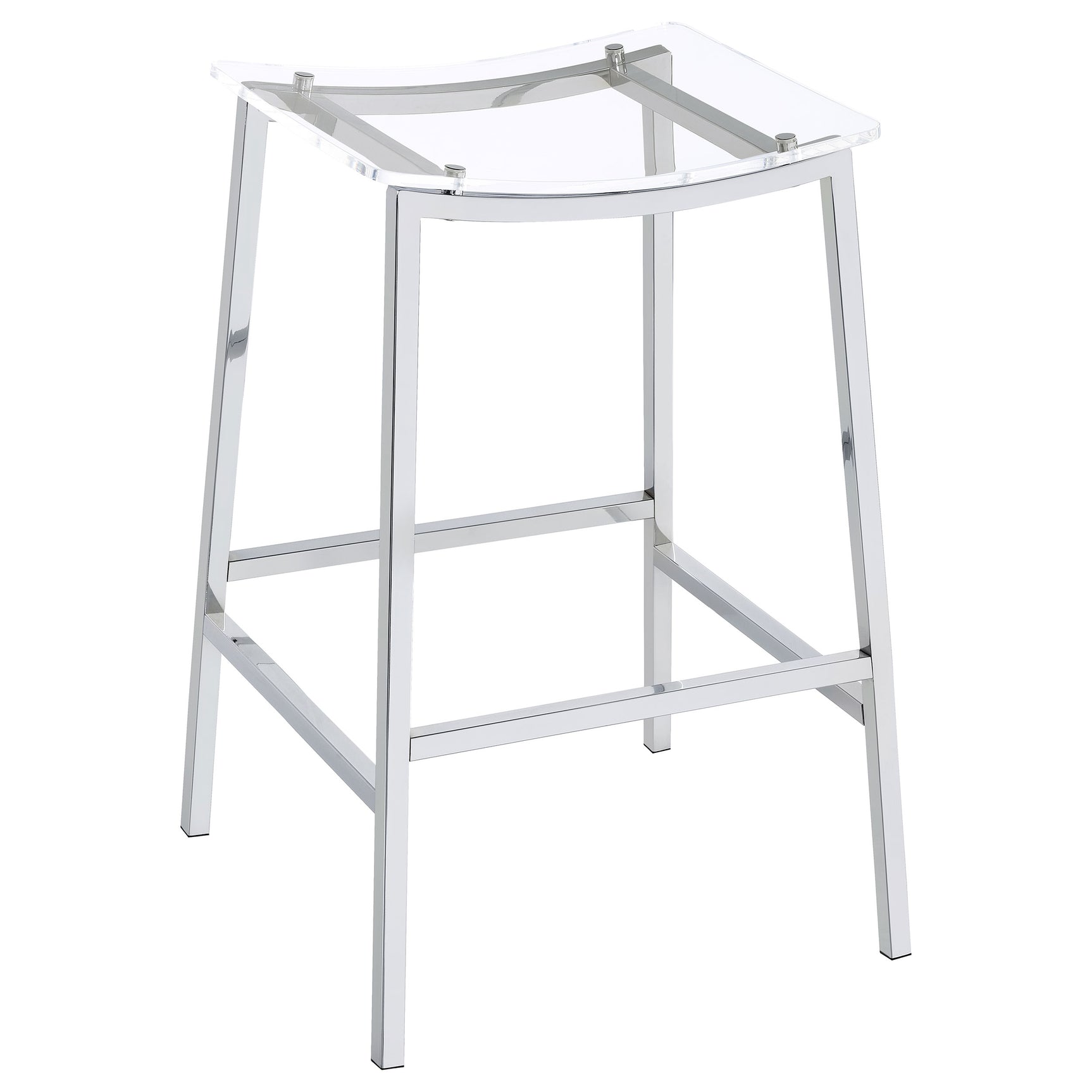 Jovani Acrylic Backless Bar Stool Chrome (Set of 2) - Tampa Furniture Outlet