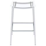 Jovani Acrylic Backless Bar Stool Chrome (Set of 2) - Tampa Furniture Outlet