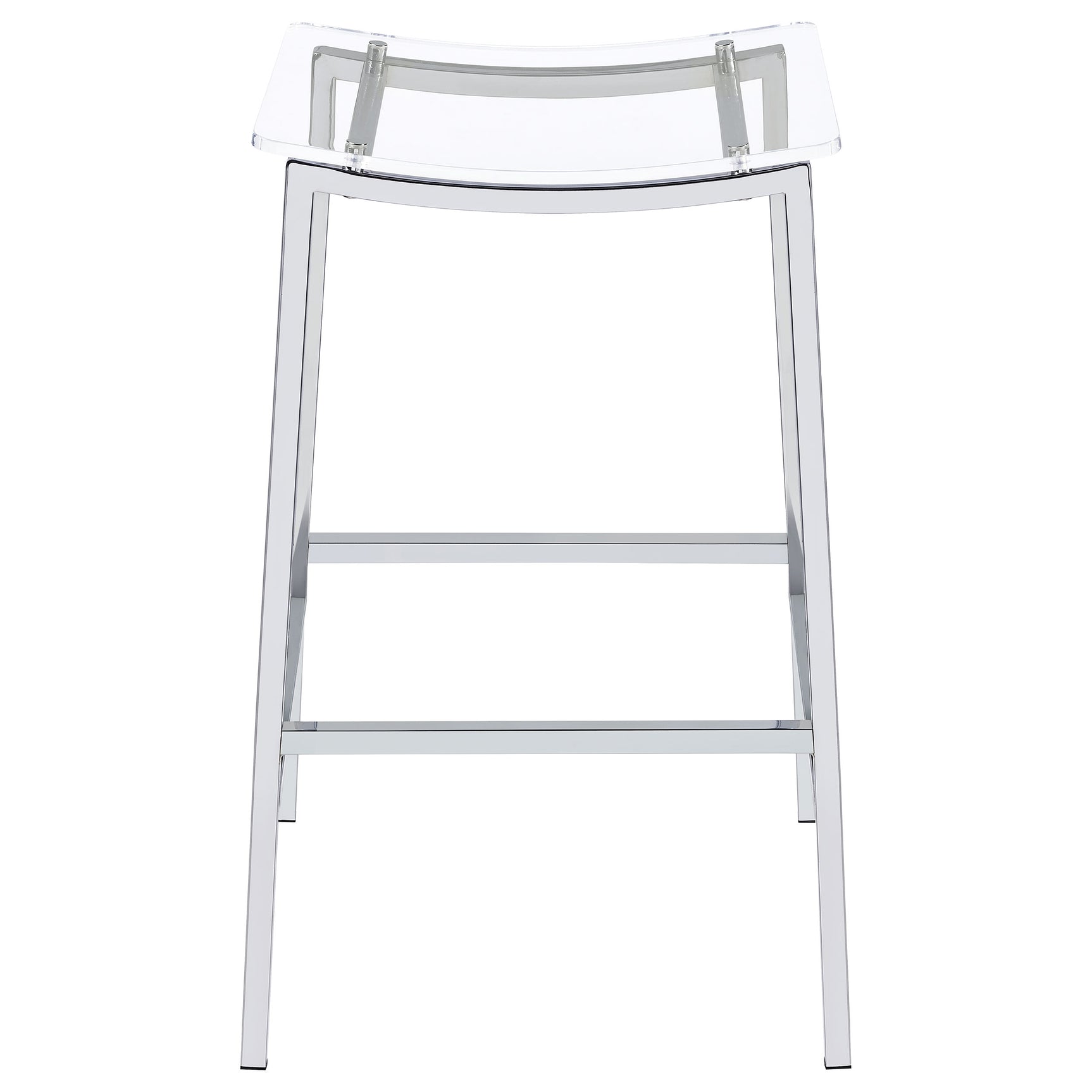 Jovani Acrylic Backless Bar Stool Chrome (Set of 2) - Tampa Furniture Outlet