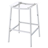 Jovani Acrylic Backless Bar Stool Chrome (Set of 2) - Tampa Furniture Outlet