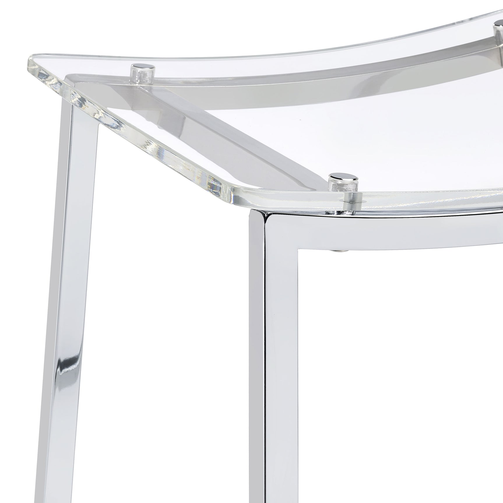 Jovani Acrylic Backless Bar Stool Chrome (Set of 2) - Tampa Furniture Outlet