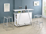Jovani Acrylic Backless Bar Stool Chrome (Set of 2) - Tampa Furniture Outlet