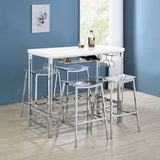 Jovani Acrylic Backless Bar Stool Chrome (Set of 2) - Tampa Furniture Outlet