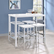 Tampa Furniture Outlet - Coaster - Natividad 5-piece Pub Height Bar Table Set White High Gloss - 182525