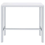 Natividad 5-piece Pub Height Bar Table Set White High Gloss - Tampa Furniture Outlet