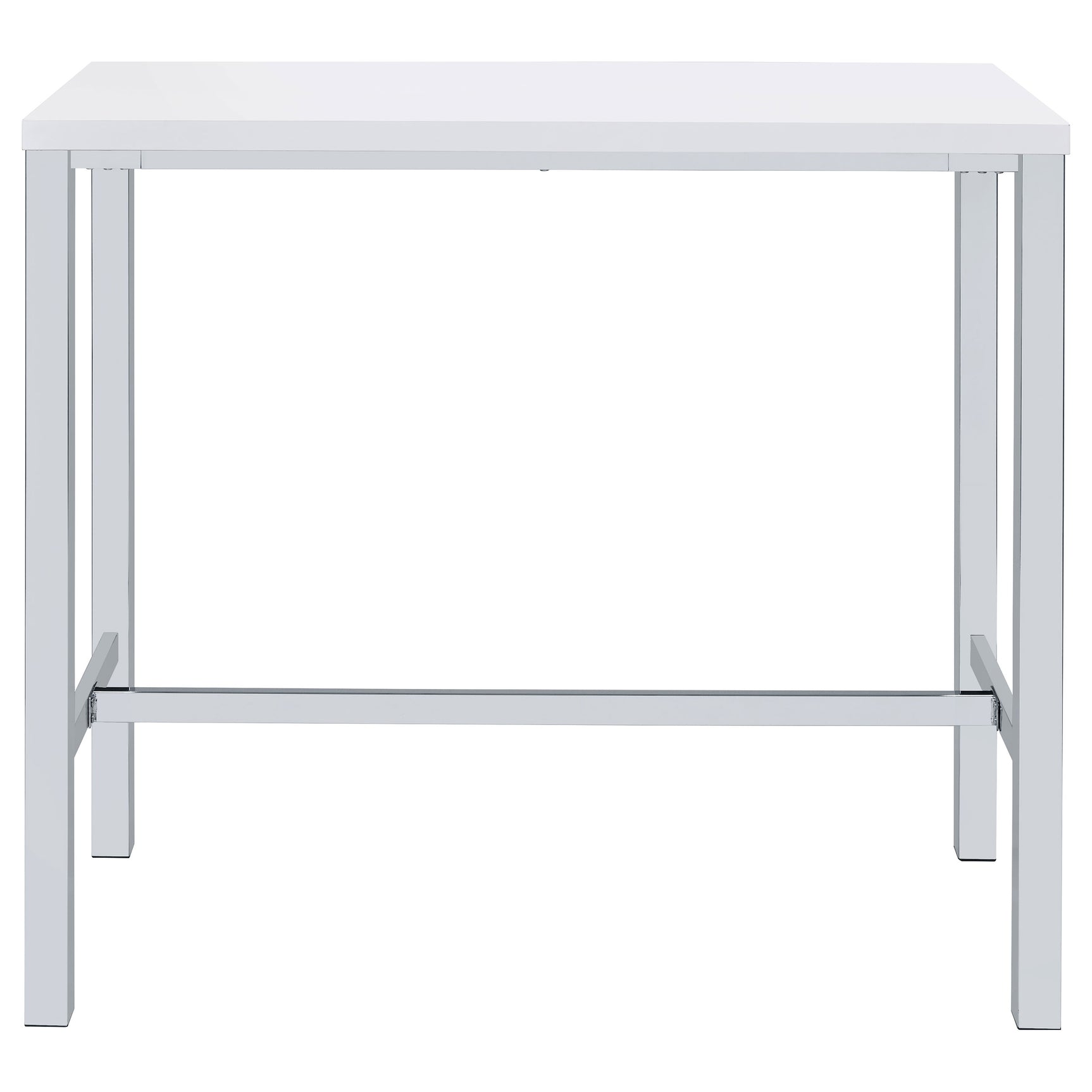 Natividad 5-piece Pub Height Bar Table Set White High Gloss - Tampa Furniture Outlet