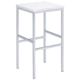 Natividad 5-piece Pub Height Bar Table Set White High Gloss - Tampa Furniture Outlet