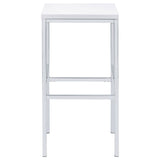 Natividad 5-piece Pub Height Bar Table Set White High Gloss - Tampa Furniture Outlet