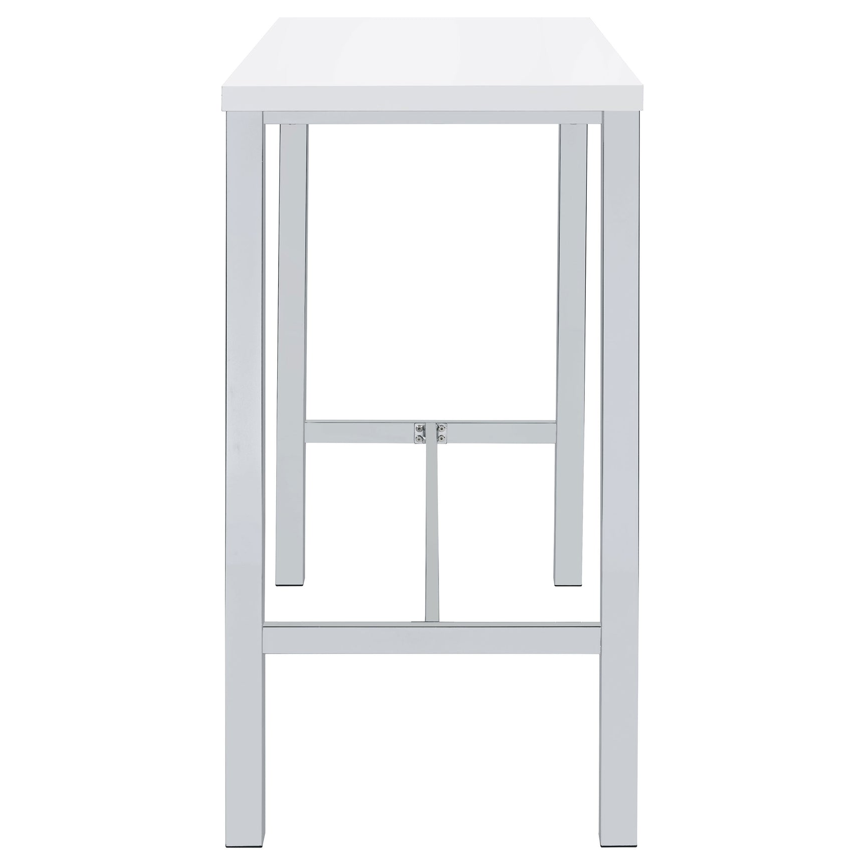 Natividad 5-piece Pub Height Bar Table Set White High Gloss - Tampa Furniture Outlet