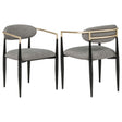Tampa Furniture Outlet - Coaster - Bradbury Fabric Upholstered Dining Arm Chair Grey (Set of 2) - 182682