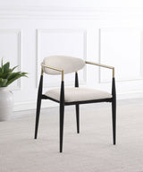 Bradbury Fabric Upholstered Dining Arm Chair Beige (Set of 2) - Tampa Furniture Outlet