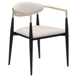 Bradbury Fabric Upholstered Dining Arm Chair Beige (Set of 2) - Tampa Furniture Outlet