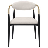 Bradbury Fabric Upholstered Dining Arm Chair Beige (Set of 2) - Tampa Furniture Outlet