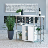 Gallimore 2-door Bar Cabinet Wine Storage White High Gloss - Tampa Furniture Outlet