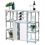Tampa Furniture Outlet - Coaster - Gallimore 2-door Bar Cabinet Wine Storage White High Gloss - 182757