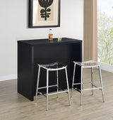 Topanga Engineered Wood Freestanding Home Bar Black - Tampa Furniture Outlet