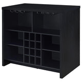 Topanga Engineered Wood Freestanding Home Bar Black - Tampa Furniture Outlet