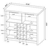 Topanga Engineered Wood Freestanding Home Bar Black - Tampa Furniture Outlet