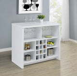 Topanga Engineered Wood Freestanding Home Bar White - Tampa Furniture Outlet