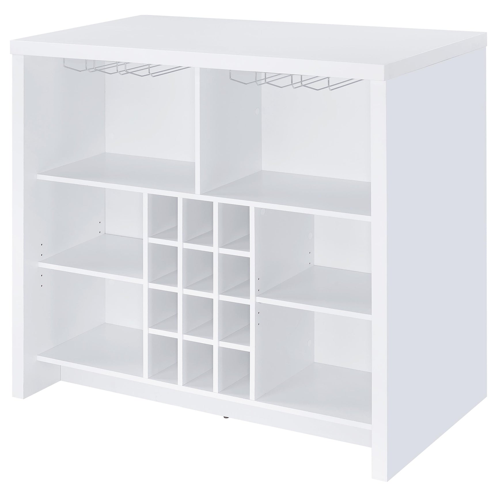 Topanga Engineered Wood Freestanding Home Bar White - Tampa Furniture Outlet
