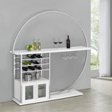 Risley 2-door Circular LED Wine Cabinet White High Gloss - Tampa Furniture Outlet