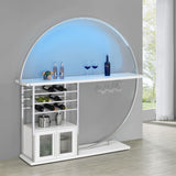 Risley 2-door Circular LED Wine Cabinet White High Gloss - Tampa Furniture Outlet