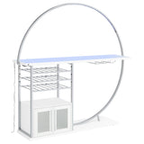 Risley 2-door Circular LED Wine Cabinet White High Gloss - Tampa Furniture Outlet
