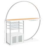 Risley 2-door Circular LED Wine Cabinet White High Gloss - Tampa Furniture Outlet