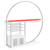 Risley 2-door Circular LED Wine Cabinet White High Gloss - Tampa Furniture Outlet